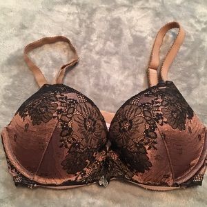32DD bra lace overlay accent bow